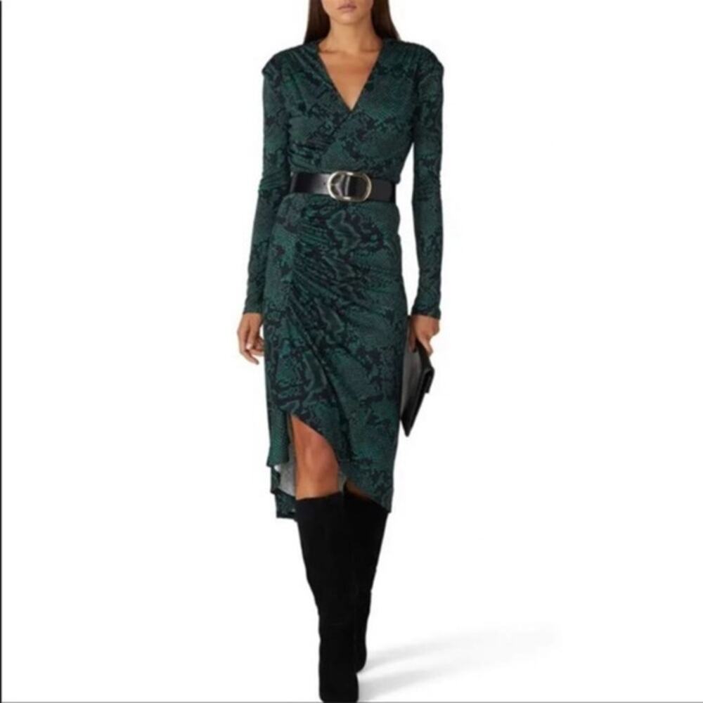 Atlein Green Snake Print Dress‎ Size 36